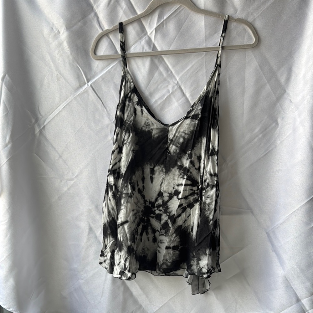 Tempo Paris-Tie Dye Black and White Women's Top